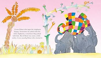 エルマーページ BIG巾着】 ELMER THE PATCHWORK ELEPHANT ぞうのエルマー